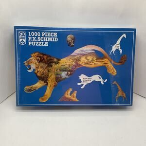 Vintage 1999 FX Schmid Pride of the Plains 1000 Piece Puzzle 39in x 22in SEALED